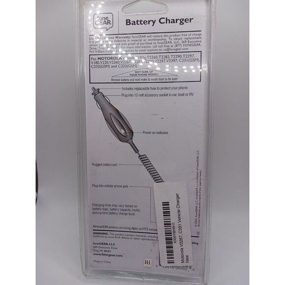 5/$25 Motorola Cell Phone Car Charger Fits C331 GSM, C332 GSM, C333 GSM, V-SERS - Picture 5 of 9